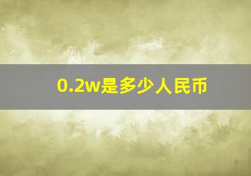 0.2w是多少人民币