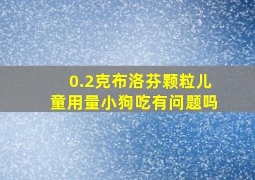 0.2克布洛芬颗粒儿童用量小狗吃有问题吗