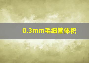 0.3mm毛细管体积