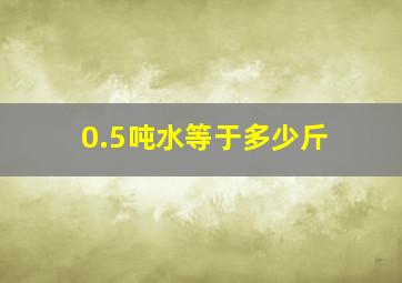 0.5吨水等于多少斤