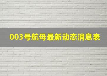 003号航母最新动态消息表