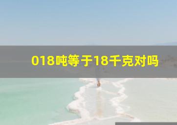 018吨等于18千克对吗