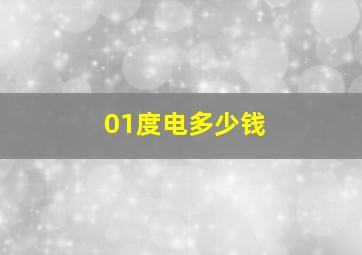 01度电多少钱