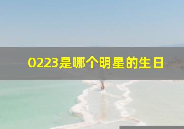 0223是哪个明星的生日