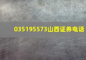 035195573山西证券电话