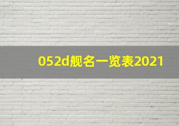 052d舰名一览表2021