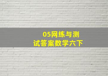 05网练与测试答案数学六下