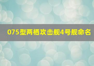 075型两栖攻击舰4号舰命名