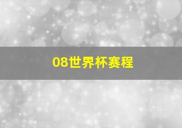 08世界杯赛程