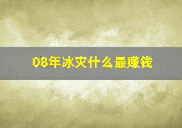 08年冰灾什么最赚钱