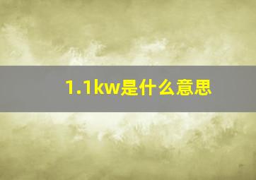 1.1kw是什么意思