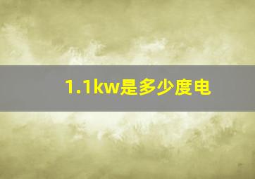 1.1kw是多少度电