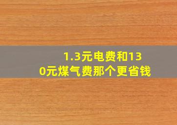 1.3元电费和130元煤气费那个更省钱