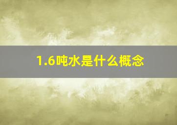 1.6吨水是什么概念