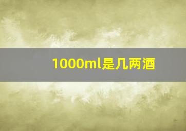 1000ml是几两酒