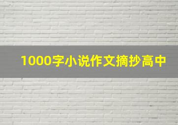 1000字小说作文摘抄高中