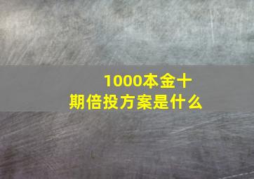 1000本金十期倍投方案是什么