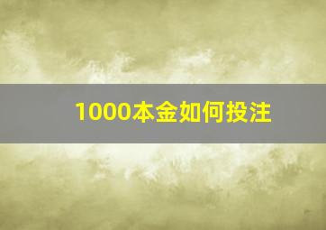 1000本金如何投注