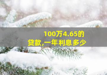 100万4.65的贷款,一年利息多少