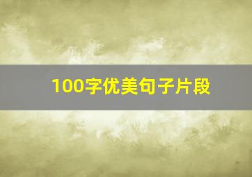 100字优美句子片段