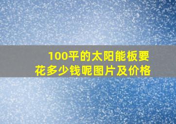 100平的太阳能板要花多少钱呢图片及价格