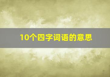 10个四字词语的意思