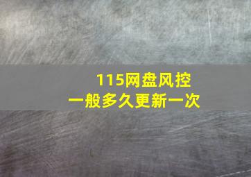 115网盘风控一般多久更新一次