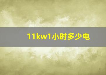 11kw1小时多少电