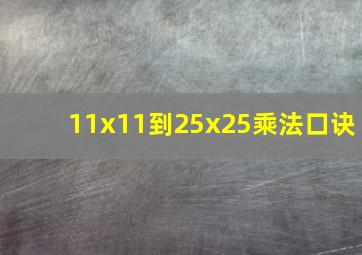 11x11到25x25乘法口诀