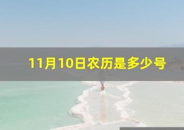 11月10日农历是多少号