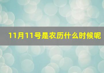 11月11号是农历什么时候呢