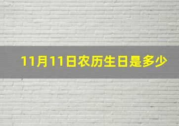 11月11日农历生日是多少