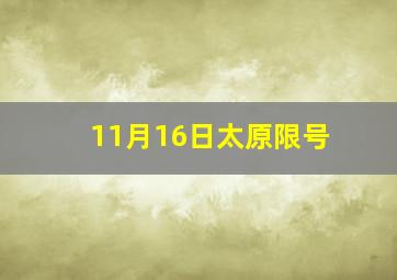 11月16日太原限号