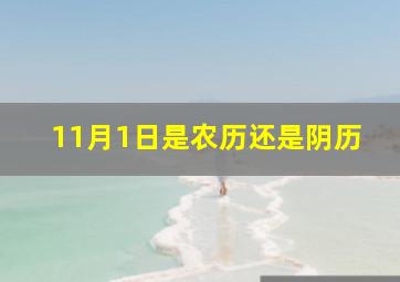 11月1日是农历还是阴历