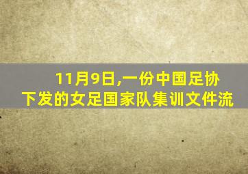 11月9日,一份中国足协下发的女足国家队集训文件流