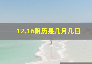 12.16阴历是几月几日