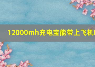 12000mh充电宝能带上飞机吗