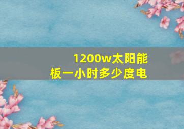 1200w太阳能板一小时多少度电