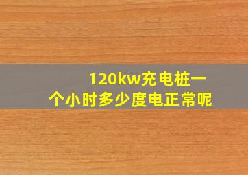 120kw充电桩一个小时多少度电正常呢