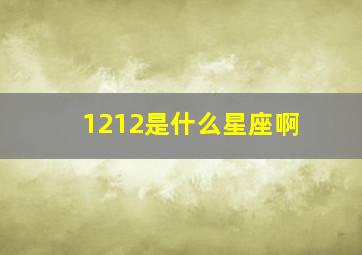 1212是什么星座啊