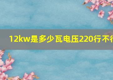 12kw是多少瓦电压220行不行