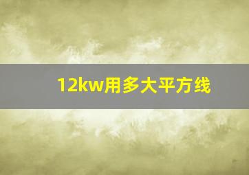 12kw用多大平方线