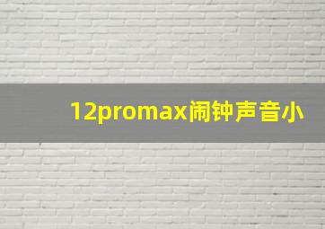 12promax闹钟声音小