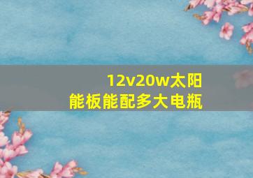 12v20w太阳能板能配多大电瓶