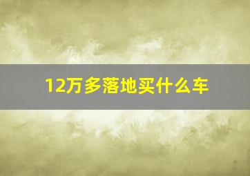 12万多落地买什么车