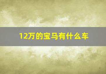 12万的宝马有什么车