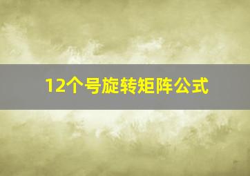 12个号旋转矩阵公式