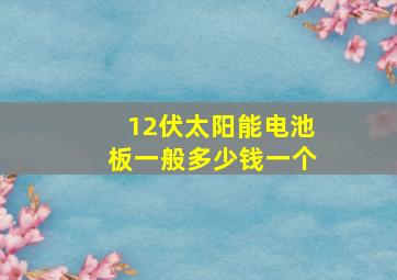 12伏太阳能电池板一般多少钱一个