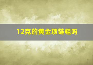 12克的黄金项链粗吗