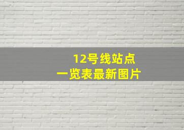 12号线站点一览表最新图片